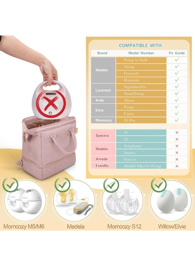 Fasrom Small Breast Pump Bag Backpack with Cooler Compatible with Medela and Elvie Pumps - Image 2