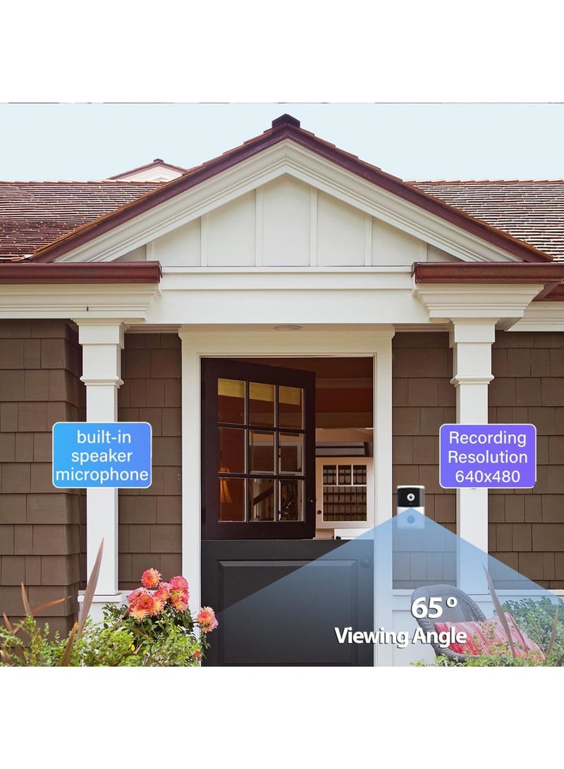 Zikra Smart Wireless Remote Doorbell Camera, HD Night Vision Intelligent Visual Doorbell Camera, Real Time Alerts, Easy Installation, 2-Way Talk Wi-Fi Video Doorbell Camera for Home, White - Image 4