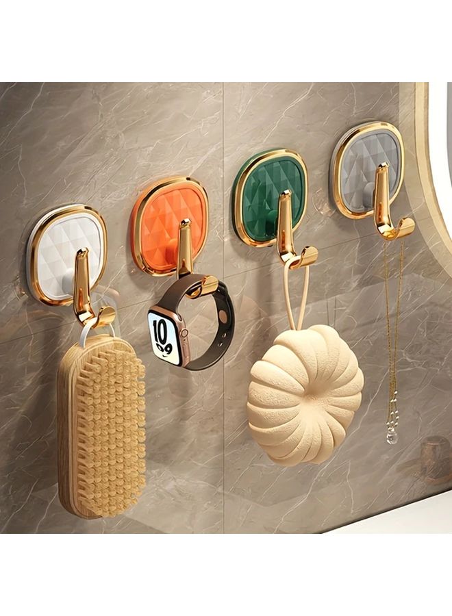 2pcs Green No Trace Adhesive Hooks Strong Bathroom Wall Hanging Towel Holder - Image 2