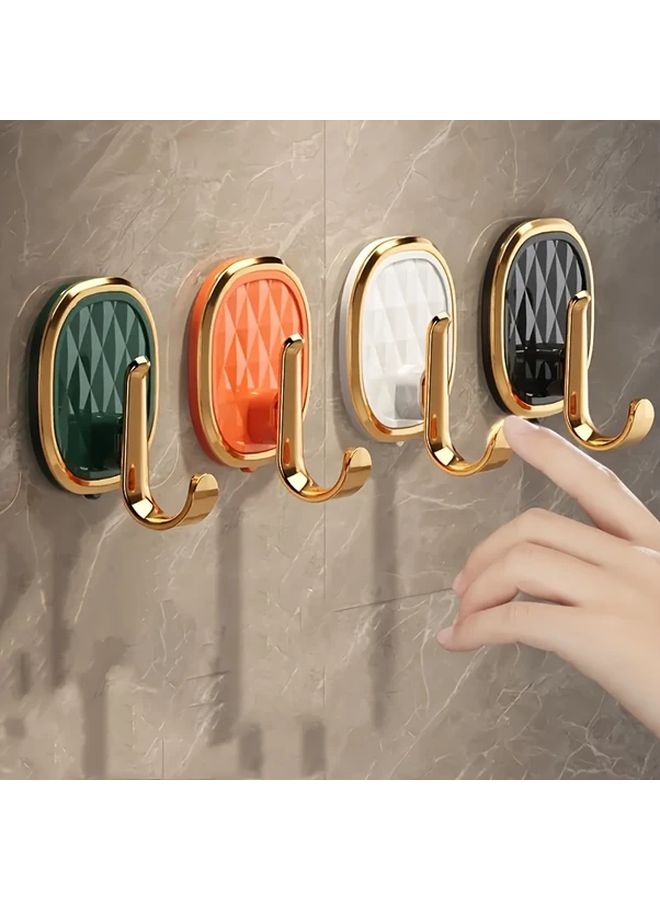 2pcs Green No Trace Adhesive Hooks Strong Bathroom Wall Hanging Towel Holder - Image 3