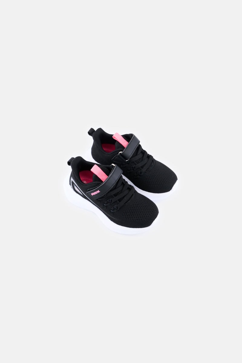 RBX Toddlers Girl Brand Logo Velcro Closure Shoes, Black - Image 4