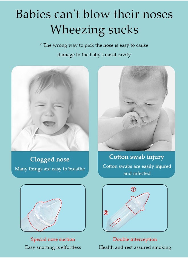 DUNISO Baby Nasal Aspirator, silicone nose cleaning device, portable nose wash, reusable, anti reflux, high temperature resistant, with storage box, suitable for children aged 0 to 3 years old  - Image 4