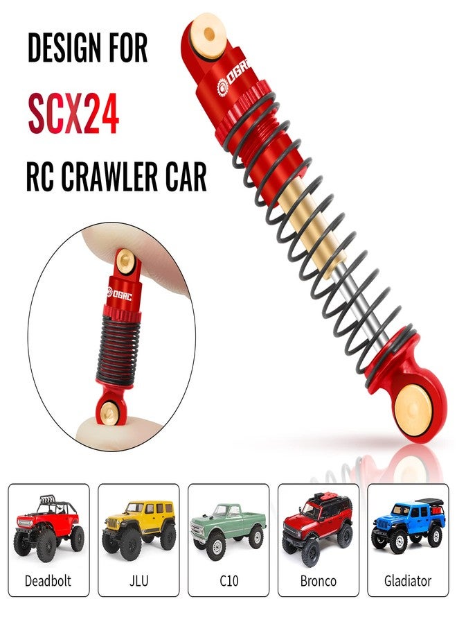 OGUNKE OGRC Shocks Absorber Aluminum Front & Rear Shock Damper RC Shocks for Axial SCX24 C10 JLU Deadbolt Gladiator Bronco Upgrade Parts (Red) - Image 3