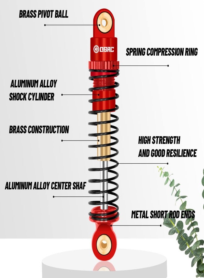 OGUNKE OGRC Shocks Absorber Aluminum Front & Rear Shock Damper RC Shocks for Axial SCX24 C10 JLU Deadbolt Gladiator Bronco Upgrade Parts (Red) - Image 4