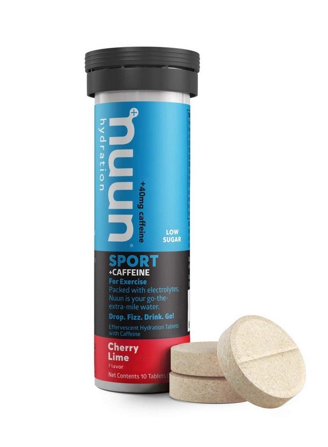 Nuun Sport + Caffeine Electrolyte Drink Tablets Cherry Limeade 1 Tube (10 Servings) - Image 1
