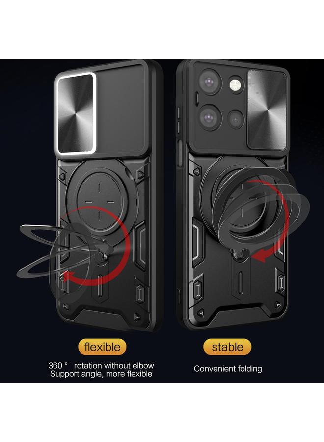 اس-توب جراب لهاتف Motorola Moto G 2025 CD Texture Sliding Camshield حامل مغناطيسي للهاتف - Image 5