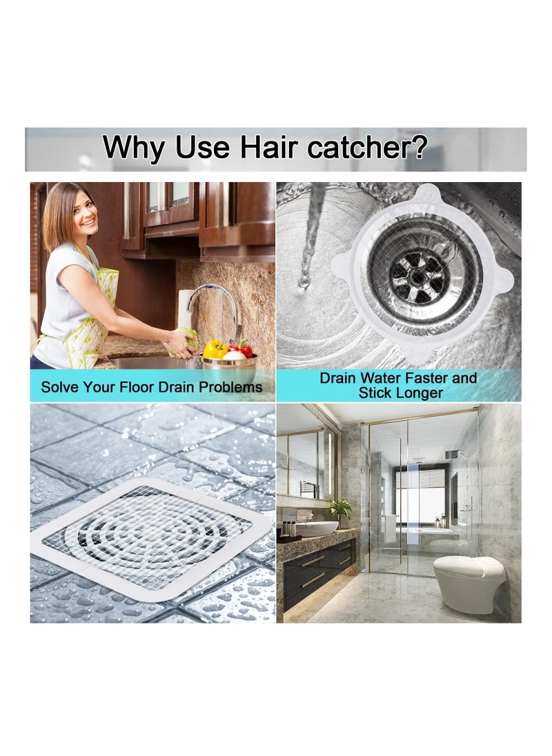 Y&D Bathroom Drain Mesh Cover, Hair Catcher, Anti-clogging Disposable Floor Sticker for Hair, Sewer Kitchen Filter Cover (20pcs)  - Image 3