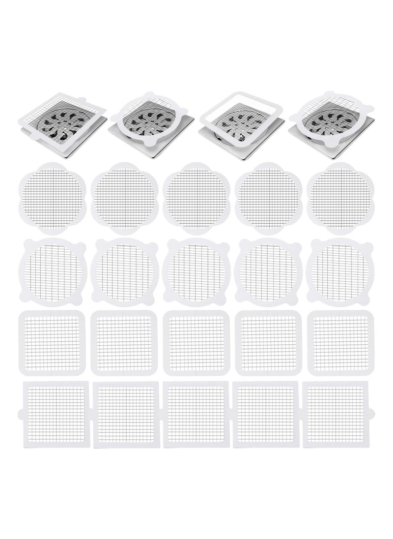 Y&D Bathroom Drain Mesh Cover, Hair Catcher, Anti-clogging Disposable Floor Sticker for Hair, Sewer Kitchen Filter Cover (20pcs)  - Image 1