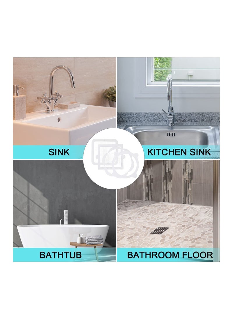 Y&D Bathroom Drain Mesh Cover, Hair Catcher, Anti-clogging Disposable Floor Sticker for Hair, Sewer Kitchen Filter Cover (20pcs)  - Image 5