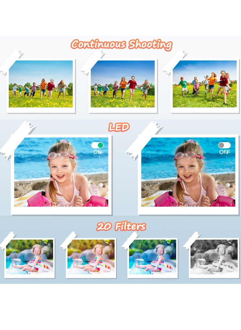 بيبي لاند كاميرا رقمية 1080P FHD كاميرا صغيرة الحجم بدقة 48 ميجابكسل مع شاشة LCD مقاس 2.4 بوصة، تقريب رقمي 16X كاميرا تدوين فيديو بسيطة كاميرا رقمية محمولة مع بطاقة SD سعة 32 جيجابايت للأطفال والطلاب المراهقين والمبتدئين (فضي) - Image 5