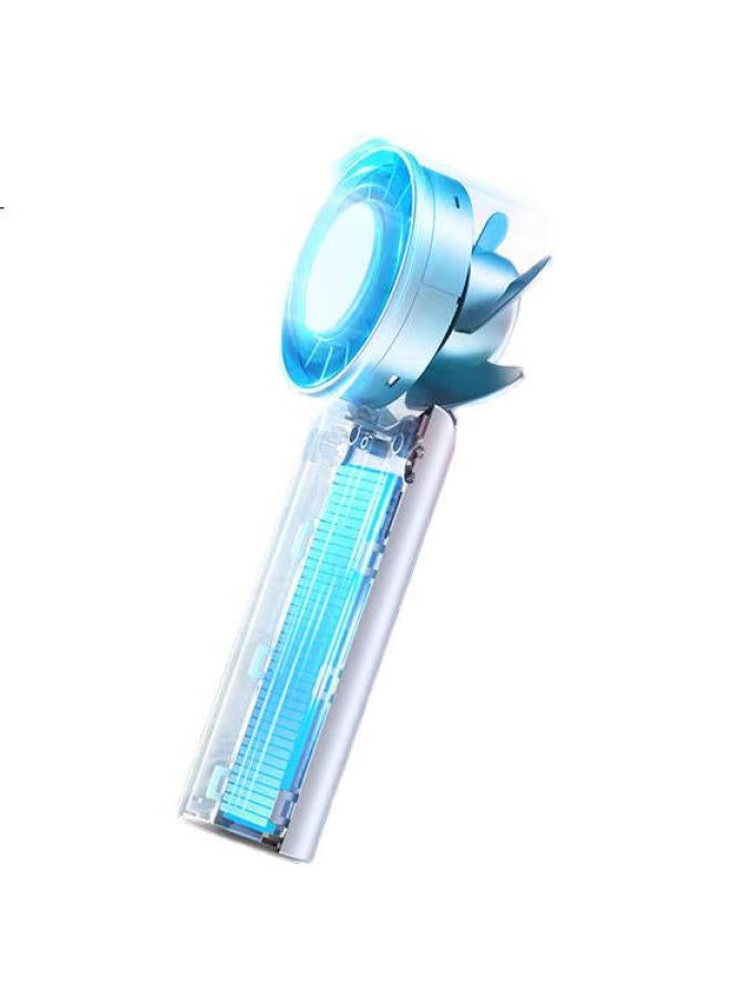 KOVOL Semiconductor Cooling Handheld Mini Fan Desktop Neck Hanging Long Battery Life Foldable Portable Charging Turbine High Speed Ice Cooling Artifact Office Student Dormitory Outdoor - Image 3