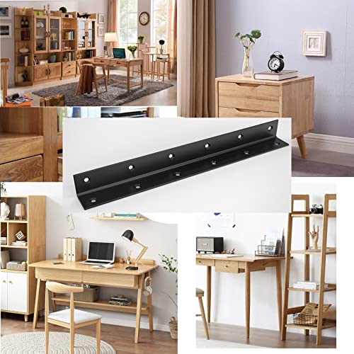 Aufuga L Bracket,Heavy Duty Corner Brace,Stainless Steel Corner Bracket,Black Large Angle Brackets, Metal Braces for Wood Aufuga (4, 11*1*1inch) - Image 3