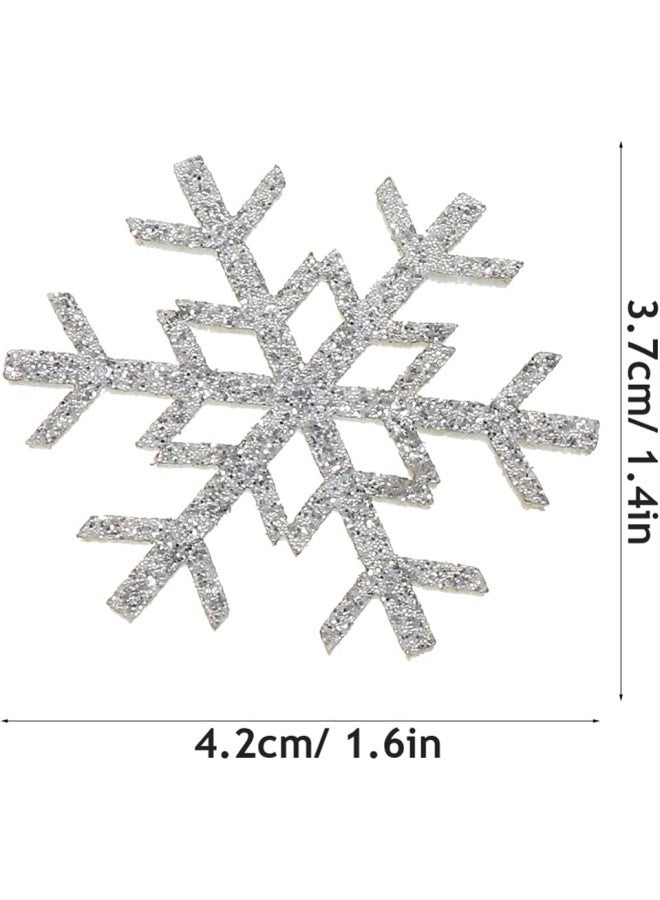 klarako 30Pcs Snowflake Patches Christmas Themed Ironing On Appliques DIY Clothing Appliques Xmas Crafts Decor Sewing Accessories Silver - Image 2