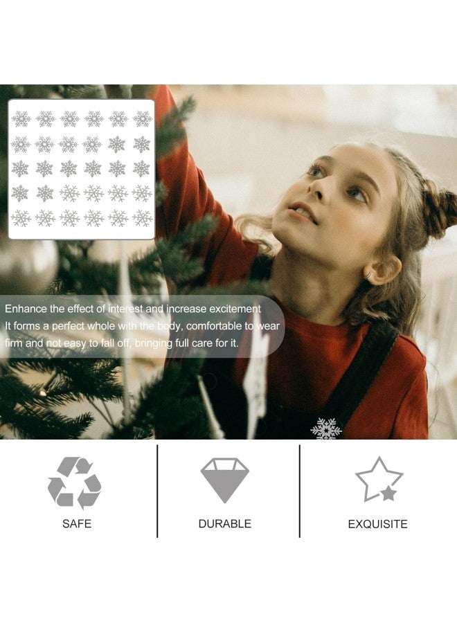 klarako 30Pcs Snowflake Patches Christmas Themed Ironing On Appliques DIY Clothing Appliques Xmas Crafts Decor Sewing Accessories Silver - Image 3