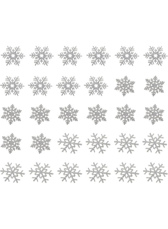 klarako 30Pcs Snowflake Patches Christmas Themed Ironing On Appliques DIY Clothing Appliques Xmas Crafts Decor Sewing Accessories Silver - Image 1