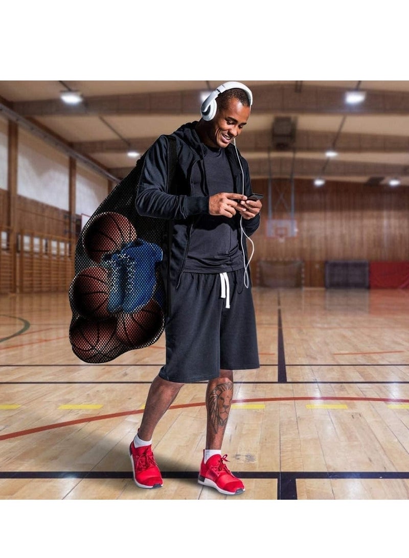 Generic Ball Bag Mesh, Extra Large Sports Basketball Bags Team Balls with Adjustable Shoulder Strap, Team Work Ball Bags for Soccer, Football, Volleyball, Swimming Gear 30” x 40” - Image 5
