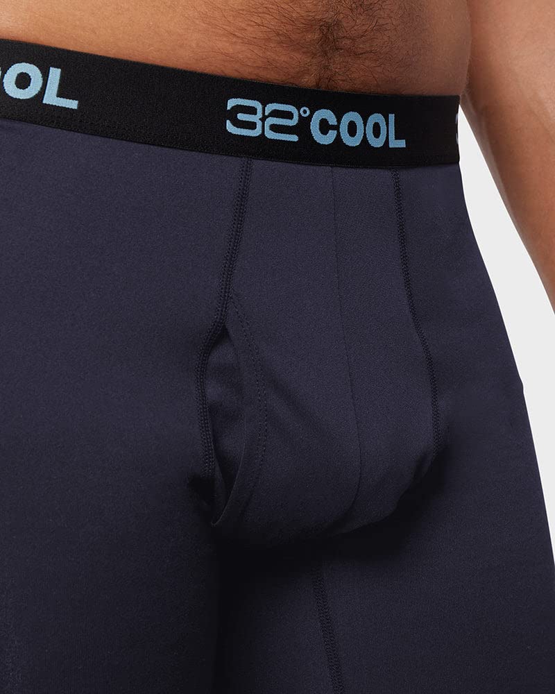 32 Degrees COOL Mens 4-PACK Quick Dry Performance Boxer Brief With Comfort Elastic Waistband, 2 Black/2 Navy, Medium - Image 4