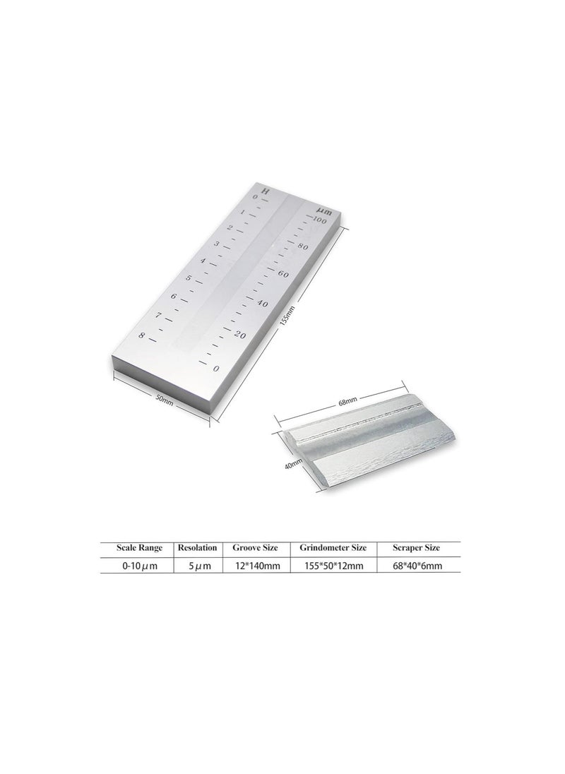 Single-Channel Fineness Gauge Grindometer Fineness of Grind Gauges Hegman Gauge (0-100μm)