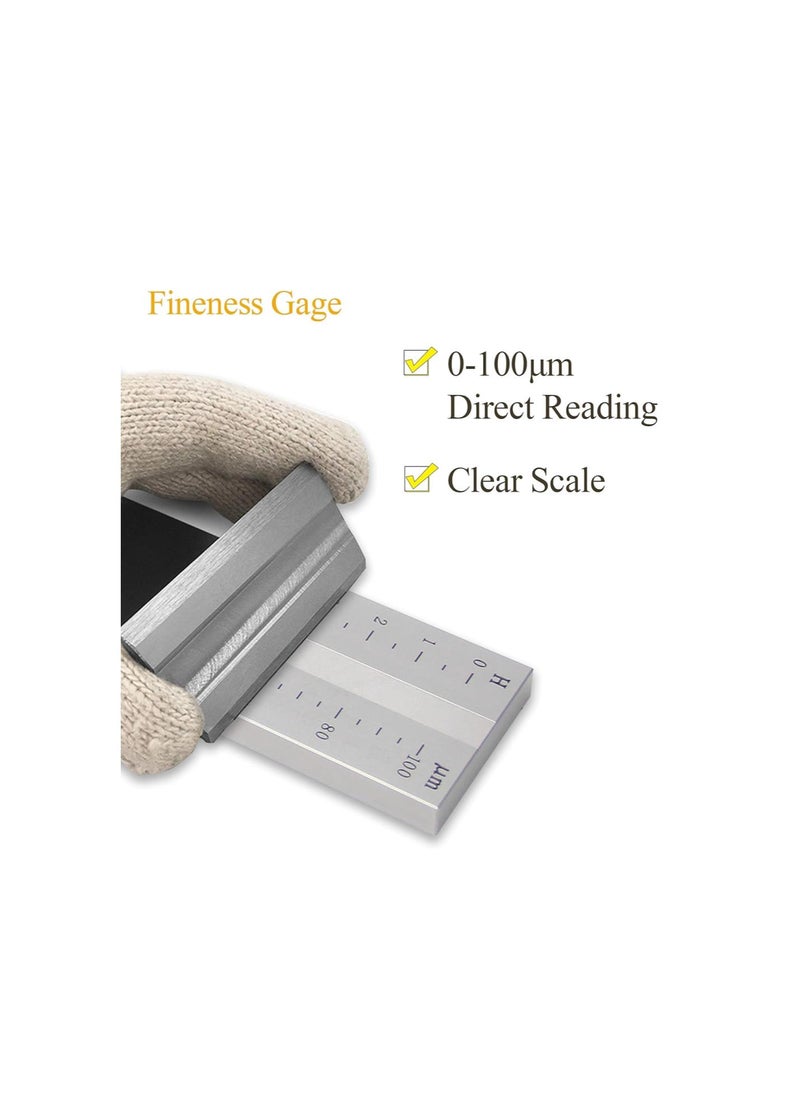 Single-Channel Fineness Gauge Grindometer Fineness of Grind Gauges Hegman Gauge (0-100μm)