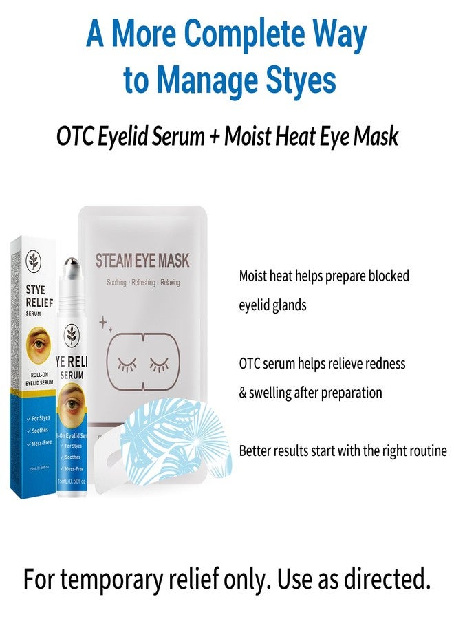 Stye Eye Treatment 2 Kits-Stye Relief Rollerball Serum & 10 Pcs Eye Patches - Image 2