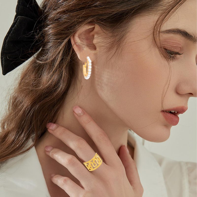 NEWITIN 120 Pieces Gold Jewelry Set for Women Fashion Costume Jewelry Gold Plated Necklace Bracelet Ear Cuff Earrings Set for Women - Image 5