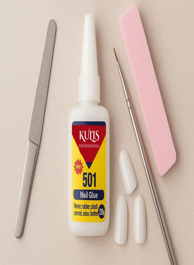 Kulis Professional Strong Nail Glue | 100% Super Glue for Artificial Nail | 501 Rapid Fix Strong Glue | 20gm Bottle - Image 3