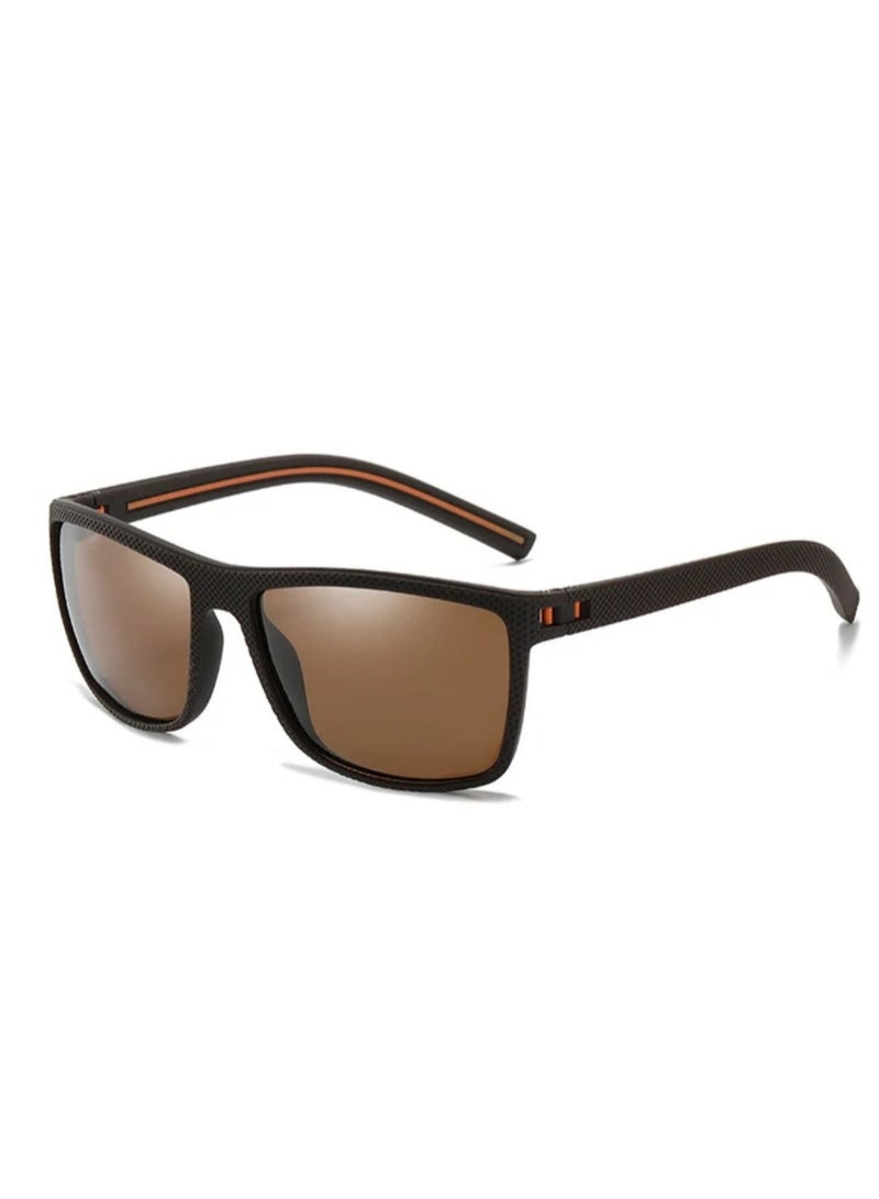 Glazzy New Fashion Driving Fishing Polarizing Sun Glasses Men Eyewear Dot Frame Outdoor Sport Polarized Sunglasses Brown Frame