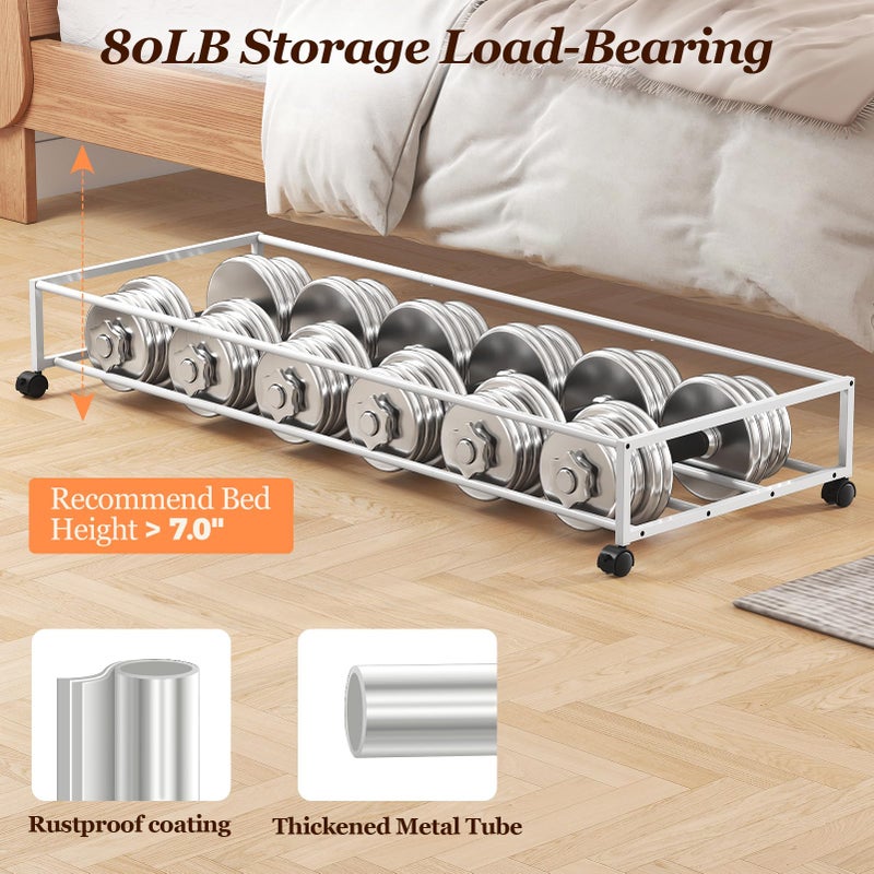 Yecaye Under Bed Storage with Wheels 2 Pack, 85L Extra Large Under Bed Storage Containers with Metal Frame & Clear Lid, Rolling Underbed Organizer Bins Drawers for Clothes, Shoes, Blankets, Beige - Image 3