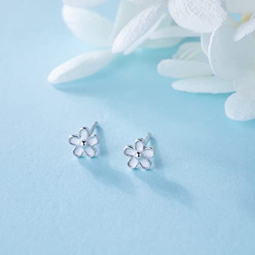 SLUYNZ Solid 925 Sterling Silver Little Daisy Earrings Studs for Women Teen Girls Petite Flowers Studs Earrings (A-Sterling Silver) - Image 4