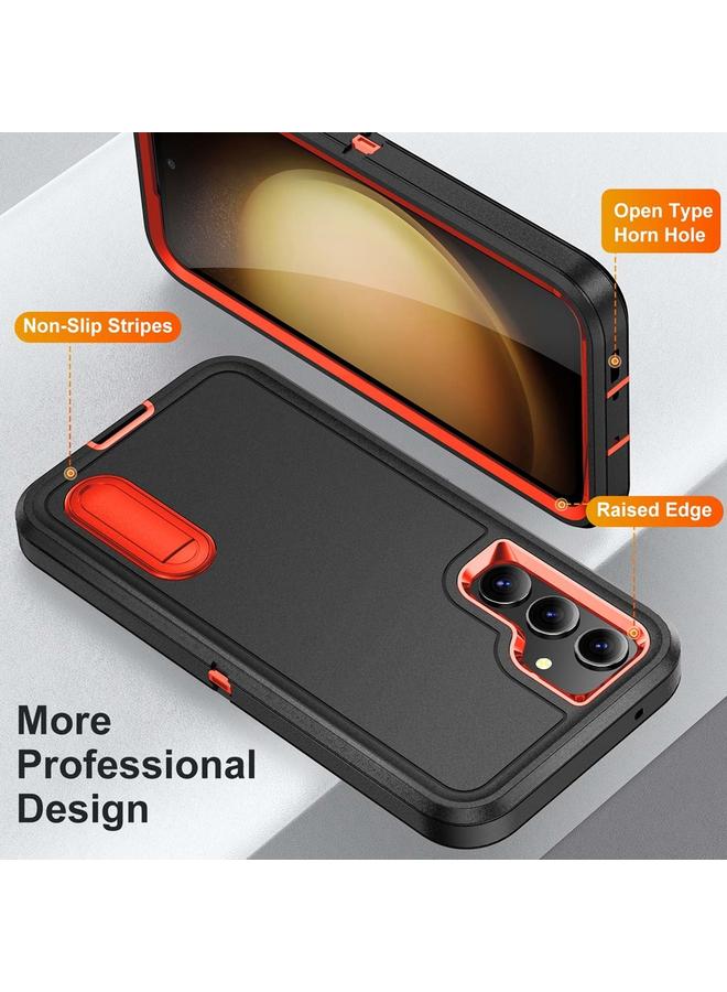 S-TOP Case For Samsung Galaxy S23 FE 5G Rugged PC Hybrid Silicone Phone Case with Holder - Image 3