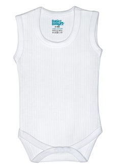 Babies Basic BabiesBasic Super Combed Cotton, Sleeveless Printed Bodysuit, for New Born to 24months. Set of 3, White  - Image 2