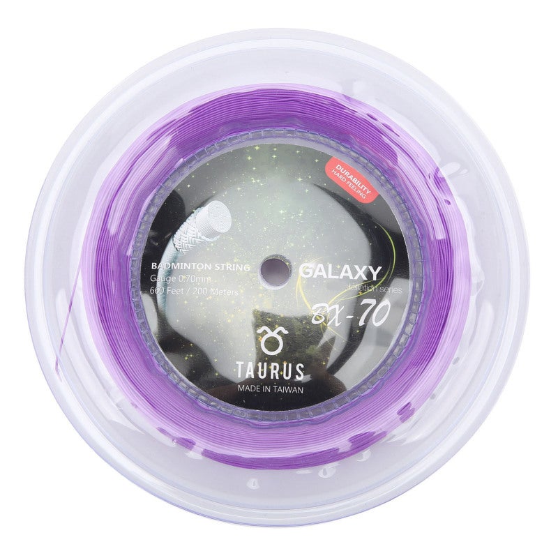 POWERTI BX70 Badminton Rackets String High Elastic Nylon Badminton Racquet String 0.7mm Badminton String 200m Reel Purple - Image 1