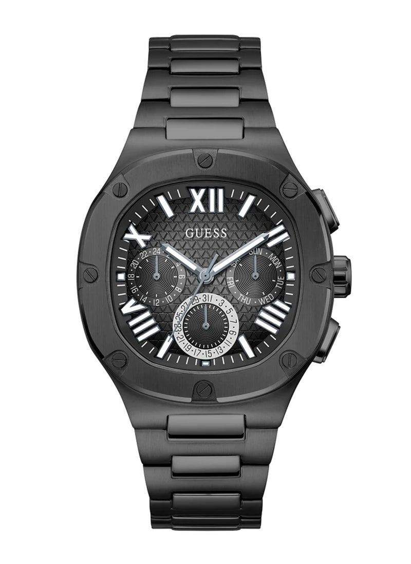 GUESS - Headline Men’s Analog Quartz Black Stainless Steel Watch GW0572G3 - 42mm - Black - Image 1