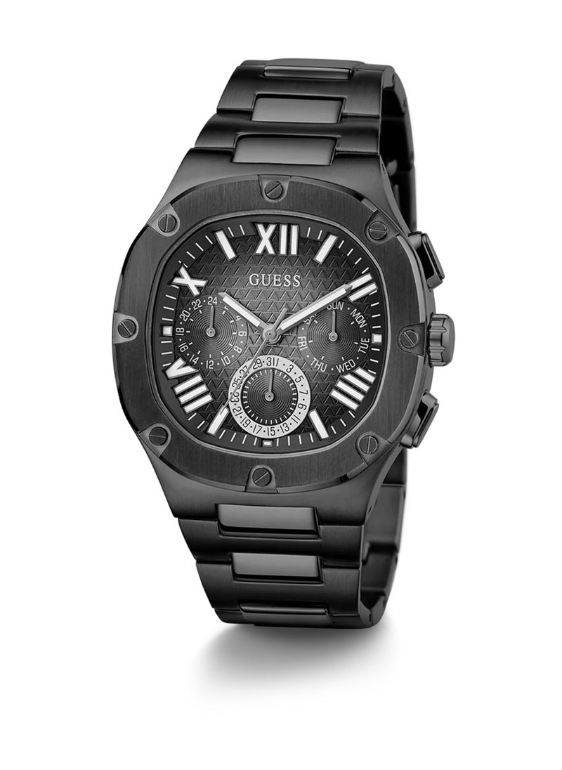 GUESS - Headline Men’s Analog Quartz Black Stainless Steel Watch GW0572G3 - 42mm - Black - Image 1