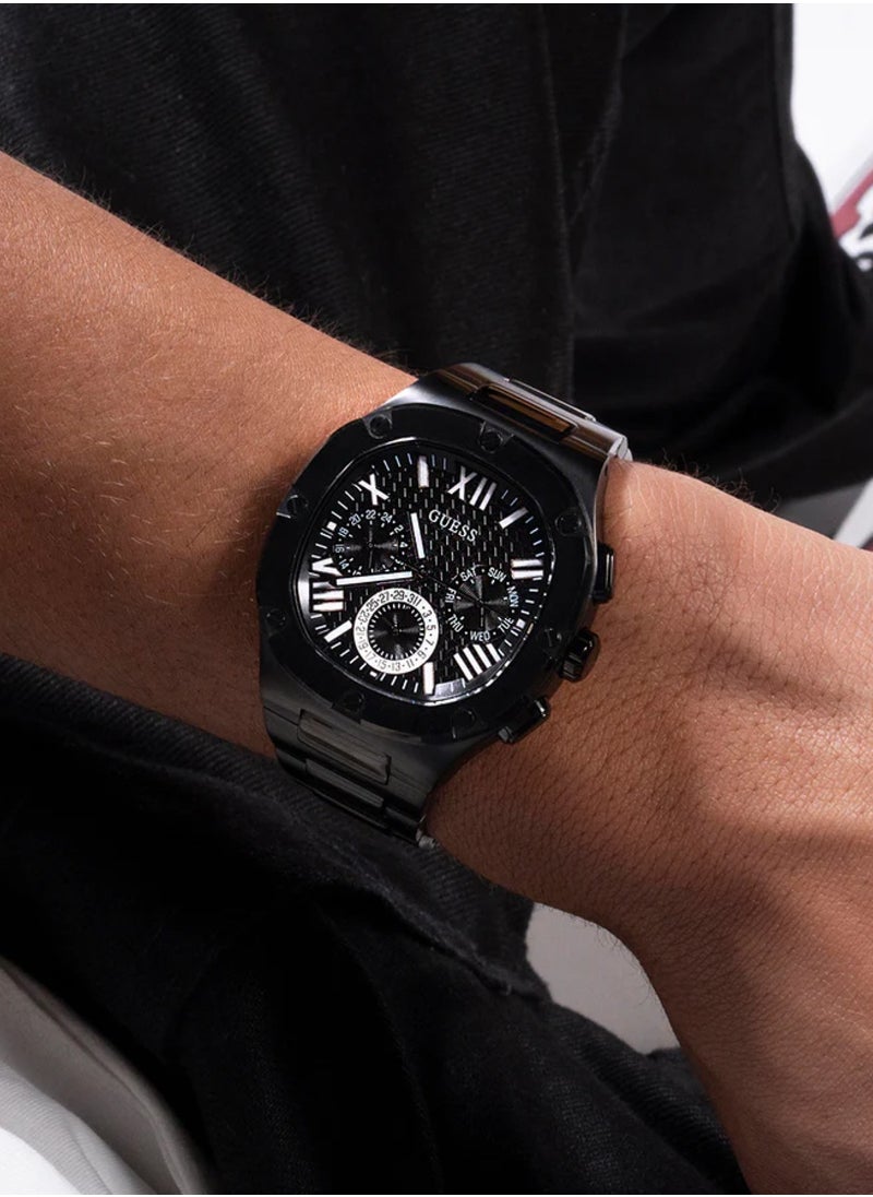 GUESS - Headline Men’s Analog Quartz Black Stainless Steel Watch GW0572G3 - 42mm - Black - Image 1