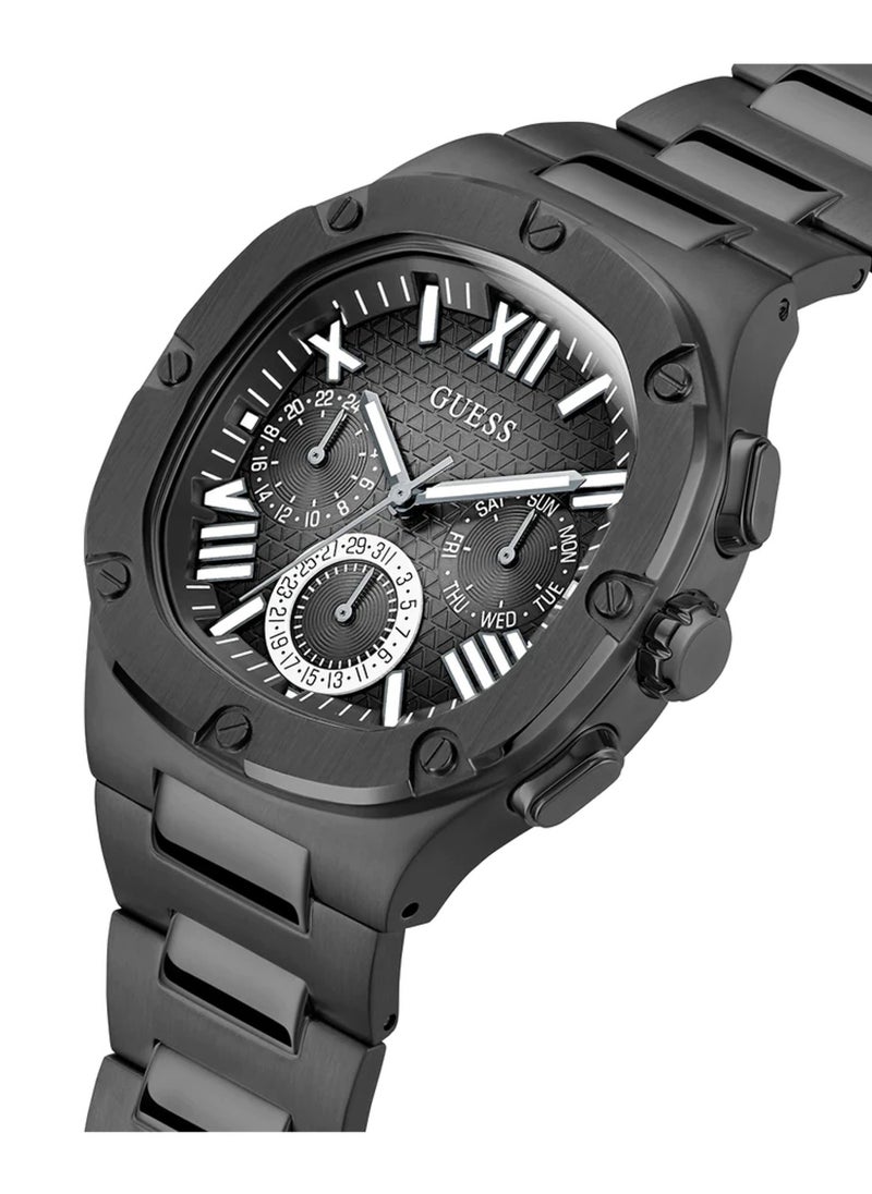 GUESS - Headline Men’s Analog Quartz Black Stainless Steel Watch GW0572G3 - 42mm - Black - Image 1