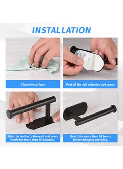 Generic 4pcs Bathroom Accessories Set Wall-Mounted Towel Ring Rack Stainless Steel Bathrobe Shelves Toilet Paper Holder Hook Punch-Free Bathroom Kit For Bathroom Kitchen Warehouse Balcony  - Image 5