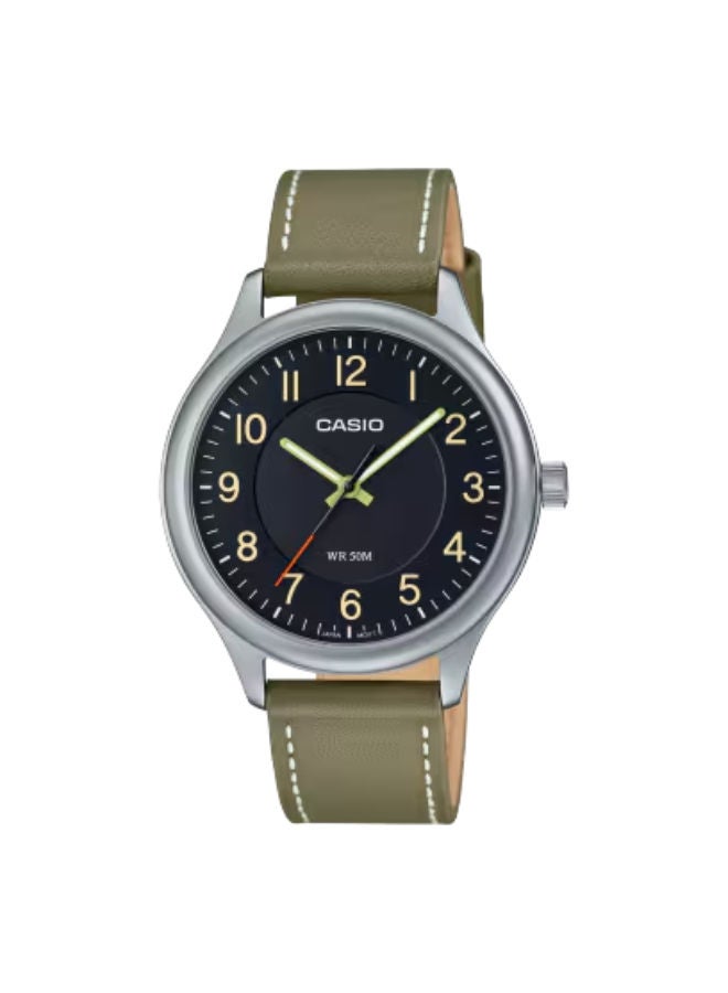 CASIO Leather Analog Wrist Watch MTP-B160L-1B2VDF - Image 1