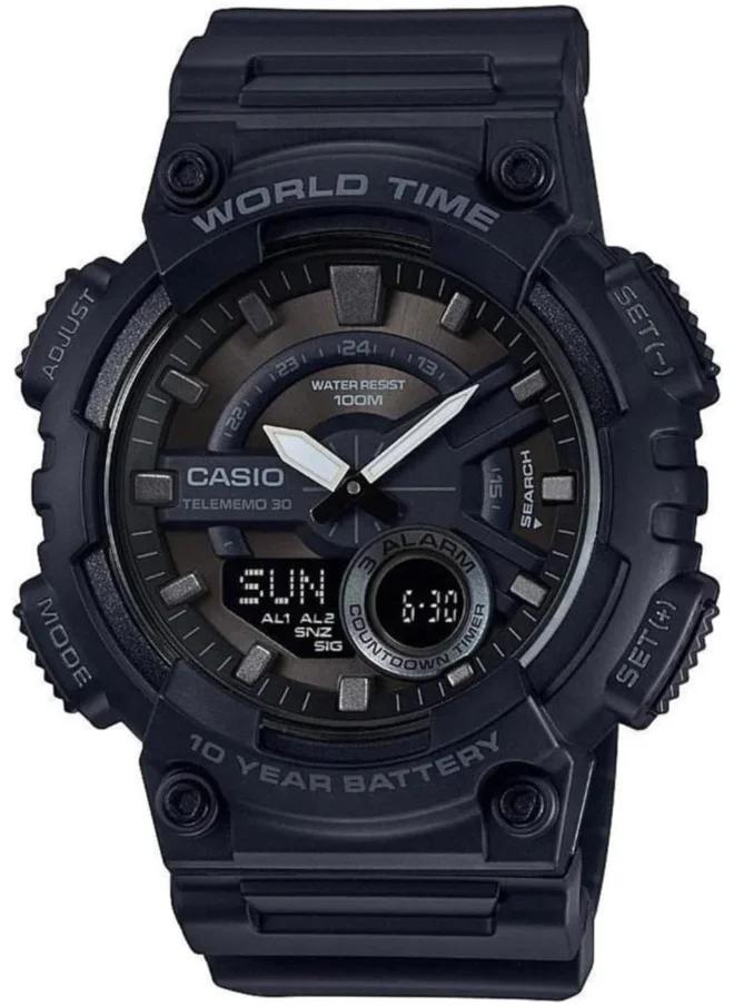 CASIO Casio Men's Watch - AEQ-110W-1BVDF Black Dial, Black Band
