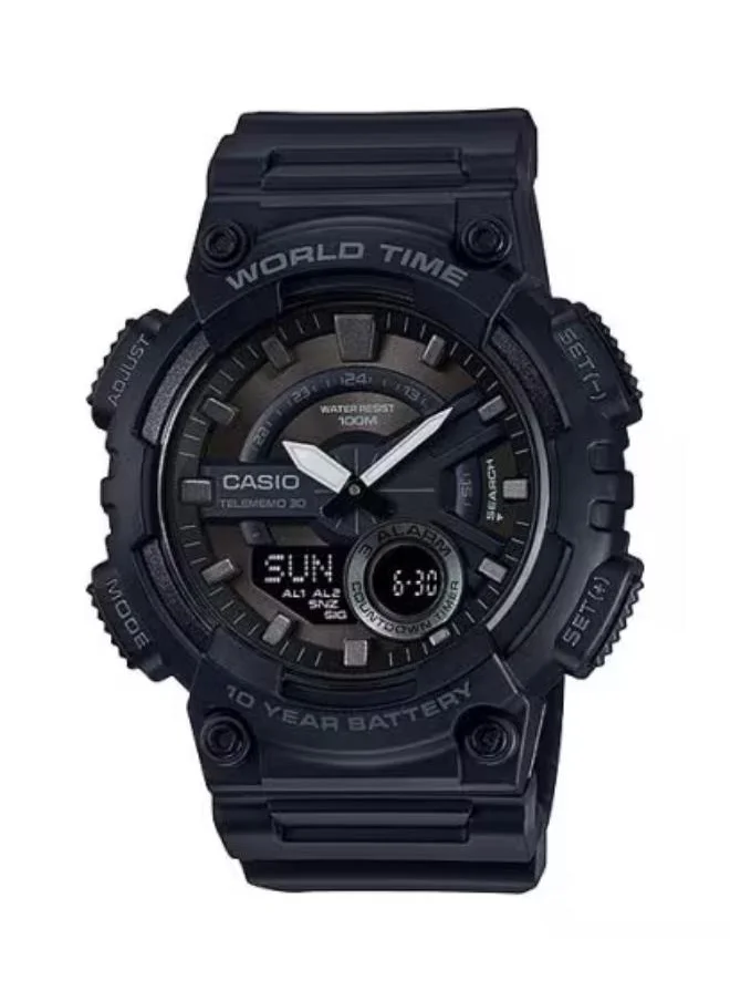 CASIO Men's Analog-Digital Display Watch With Black Resin Strap - AEQ-110W-1B