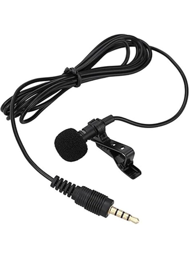 Clip-on Lavalier Microphone, 3.5mm Mini Wired Condenser Mic for Smartphones, Laptops, and Tablets - Image 1