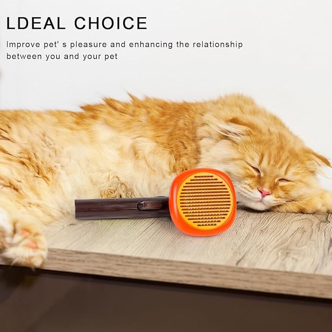 CREDLY Pet Hair Cleaner Brush, Pet Grooming Cat and Dog Brush, Magic Pet Comb, Self Cleaning Massage Brush, Cat Grooming Brush, Cat Shedding Brush, Cat Brush for Long Short Hair - Image 5