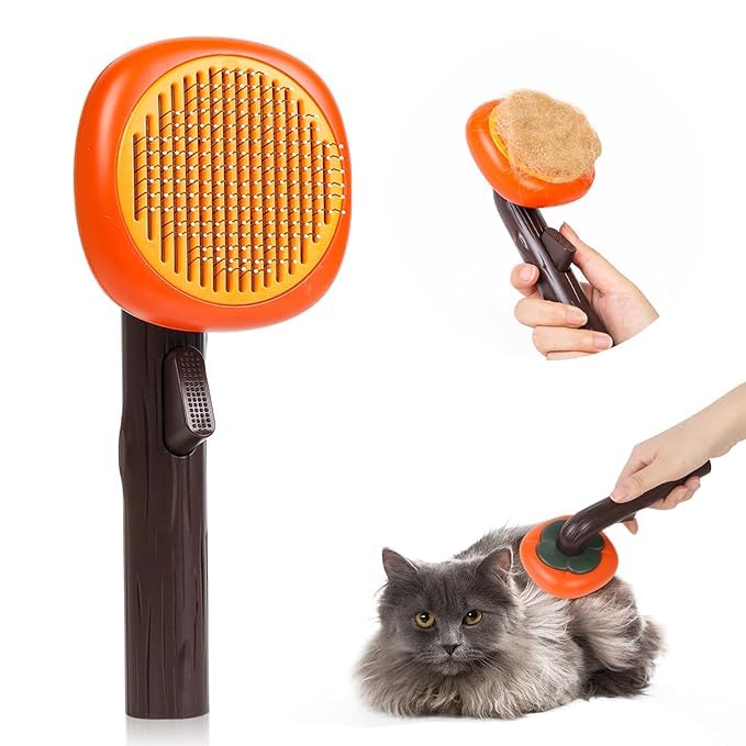 CREDLY Pet Hair Cleaner Brush, Pet Grooming Cat and Dog Brush, Magic Pet Comb, Self Cleaning Massage Brush, Cat Grooming Brush, Cat Shedding Brush, Cat Brush for Long Short Hair - Image 2