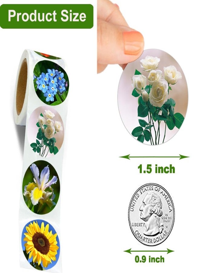 Hohamn 600Pcs Flower Stickers Roll for Kids 1.5'' Round Flower Label Stickers for Envelope Seals Party Favors Decoration - Image 3
