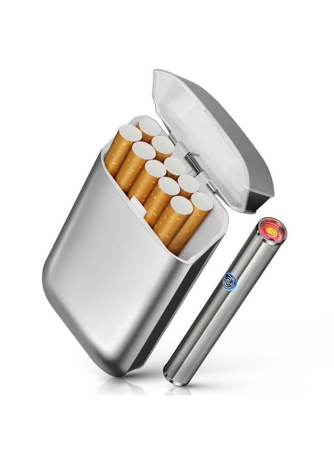 x-lighter XL606 Cigarette Case for 100s King Size, with Electric Rechargeable Lighter, Smell-Proof, Gift for Women & Men - Image 1