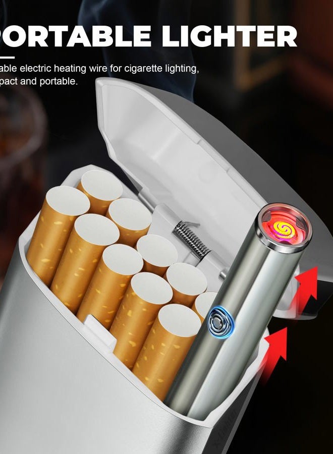 x-lighter XL606 Cigarette Case for 100s King Size, with Electric Rechargeable Lighter, Smell-Proof, Gift for Women & Men - Image 2