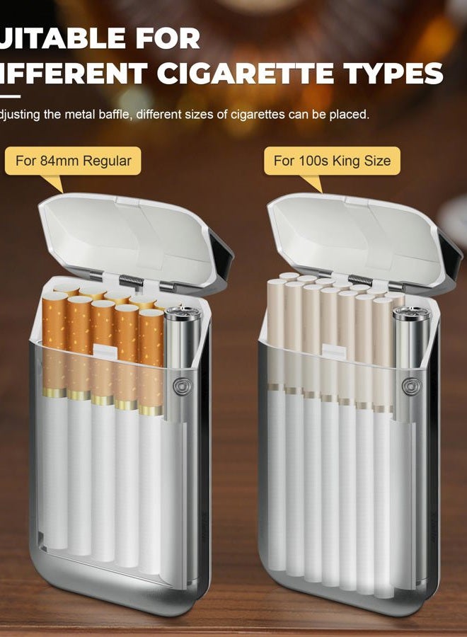 x-lighter XL606 Cigarette Case for 100s King Size, with Electric Rechargeable Lighter, Smell-Proof, Gift for Women & Men - Image 3
