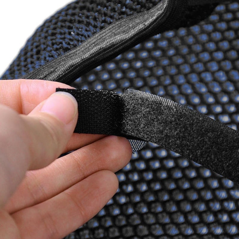 AUTUT Motorcycle Scooter Moped Seat Cover Anti-Slip Cushion 3D Spacer Mesh Fabric (Size L, Blue Black) - Image 4