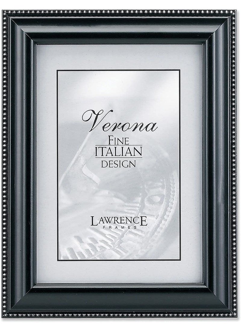 Lawrence Frames Lawrence Frames Black Finish 5x7 Picture Frame - Silver Bead Design 
