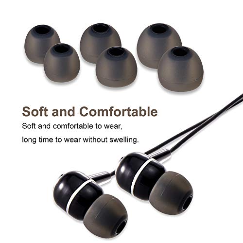 brandless Earbud Tips Soft Silicone Earbuds Replacement Tips Fit for in-Ear Headphones(Inner Hole from 3.8mm -4.2mm Earphones) 9 Pairs S/M/L,Black - Image 4